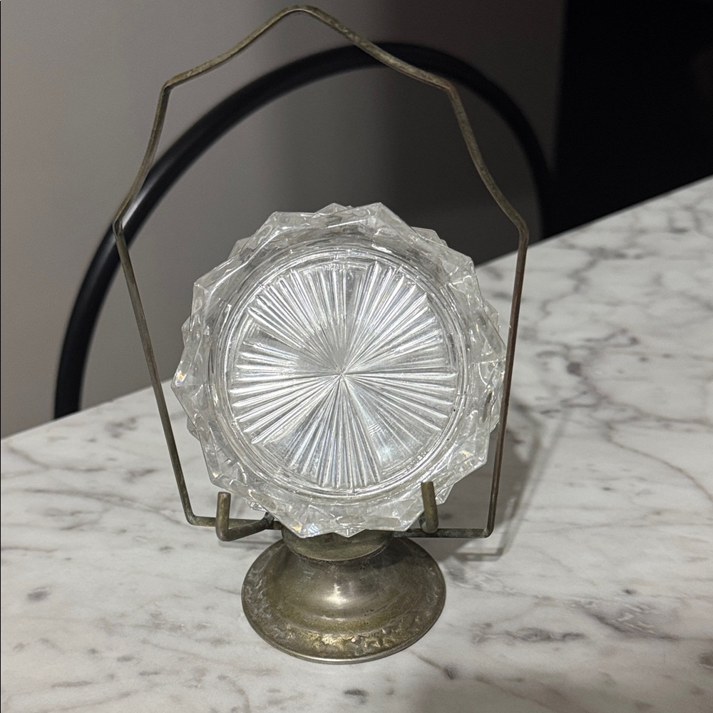 Elegant Glass and Metal Coaster Holder